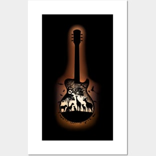 Guitar Animals Posters and Art